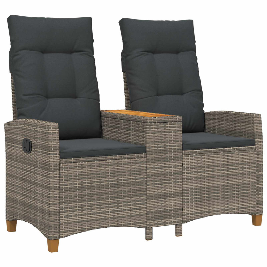 vidaXL Leżanka z stolikiem Szary i ciemnoszary 126 x 65 x 112 cm