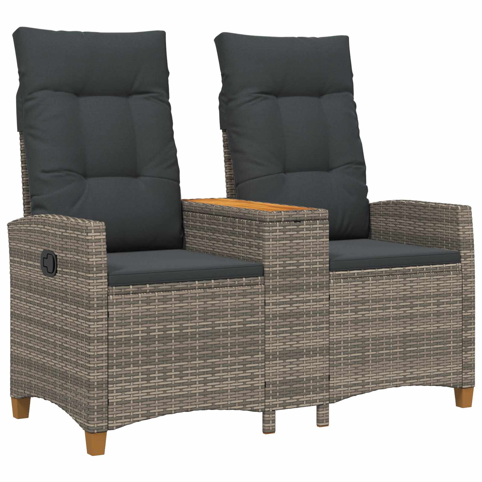 vidaXL Leżanka z stolikiem Szary i ciemnoszary 126 x 65 x 112 cm