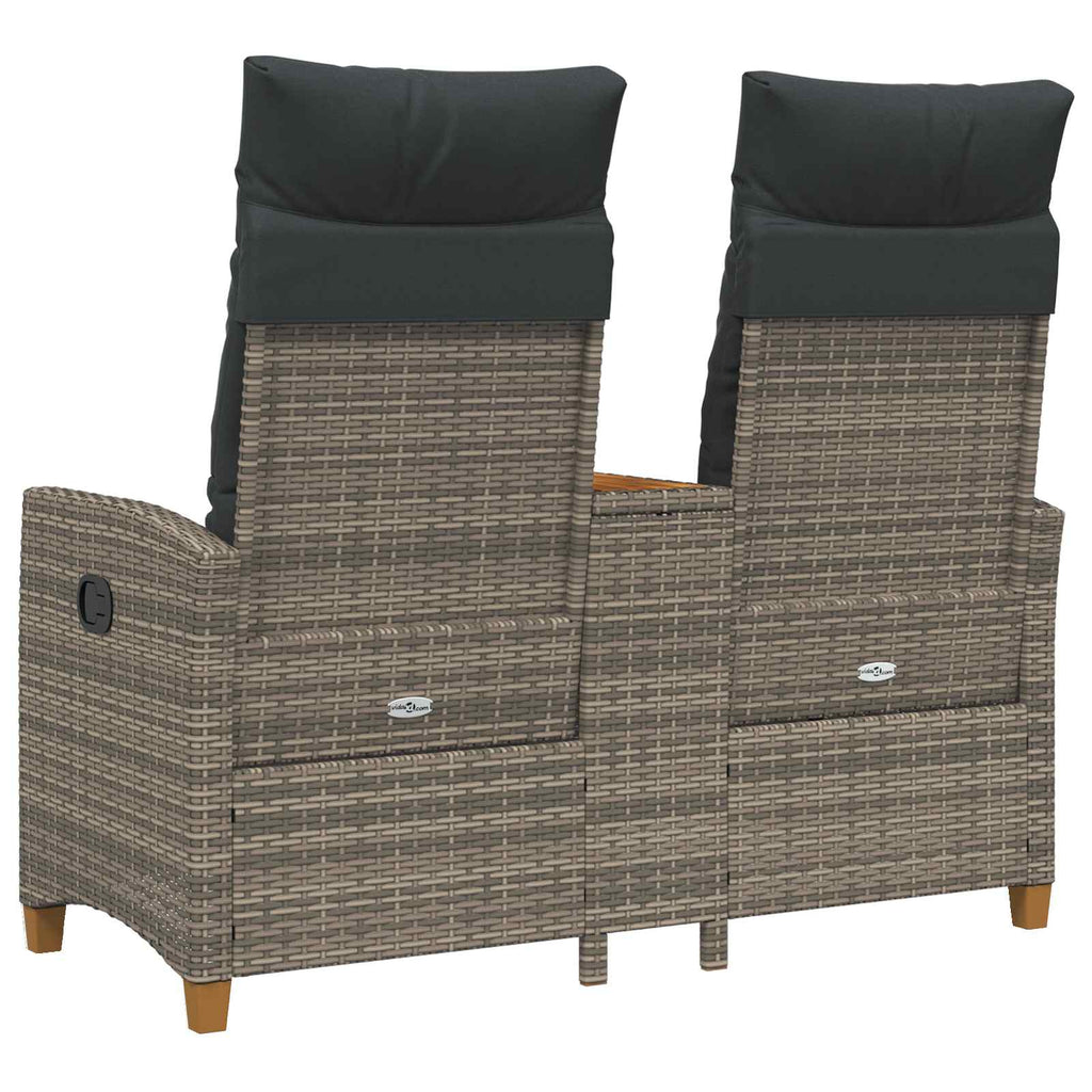 vidaXL Leżanka z stolikiem Szary i ciemnoszary 126 x 65 x 112 cm