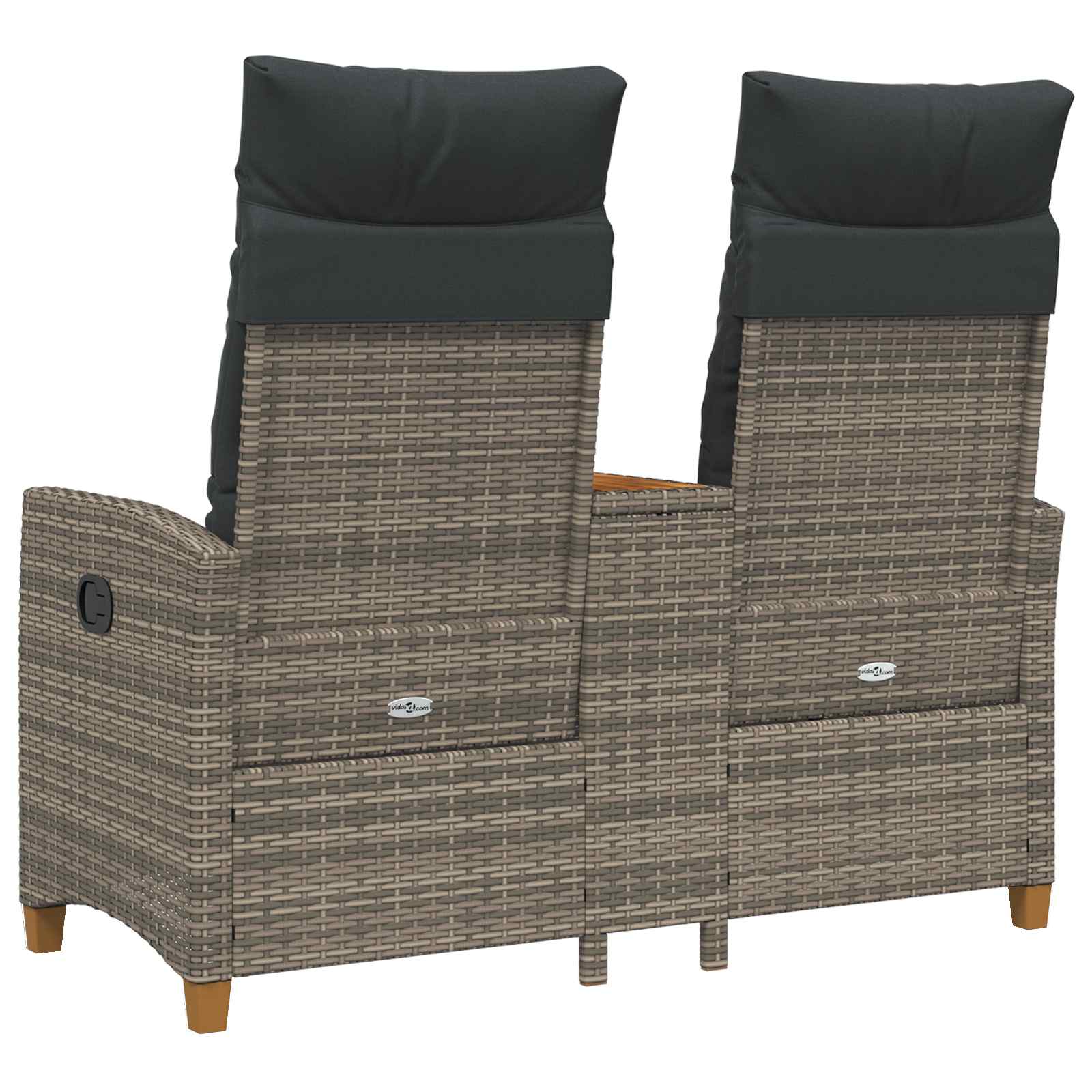 vidaXL Leżanka z stolikiem Szary i ciemnoszary 126 x 65 x 112 cm