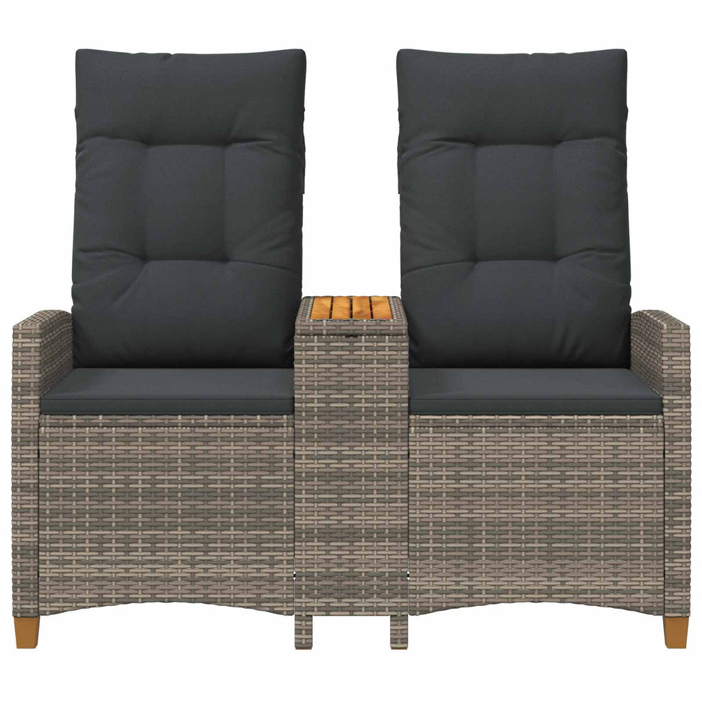 vidaXL Leżanka z stolikiem Szary i ciemnoszary 126 x 65 x 112 cm