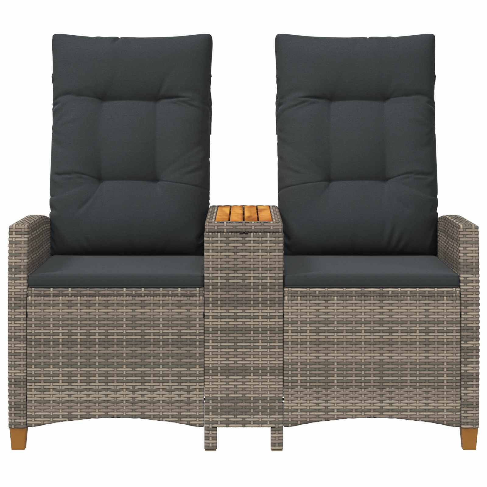vidaXL Leżanka z stolikiem Szary i ciemnoszary 126 x 65 x 112 cm