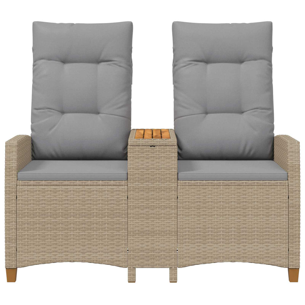 vidaXL Leżanka z stolikiem Beżowy i jasnoszary 126 x 65 x 112 cm