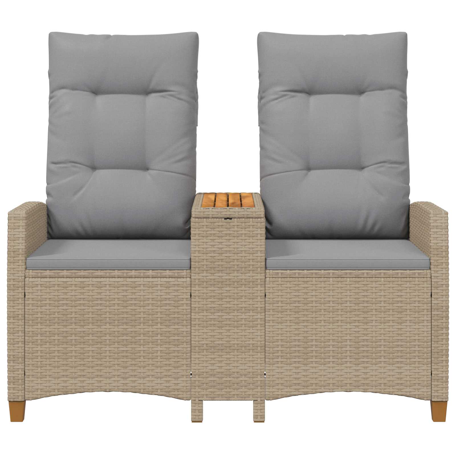 vidaXL Leżanka z stolikiem Beżowy i jasnoszary 126 x 65 x 112 cm