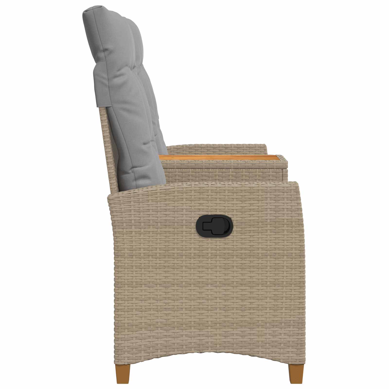 vidaXL Leżanka z stolikiem Beżowy i jasnoszary 126 x 65 x 112 cm