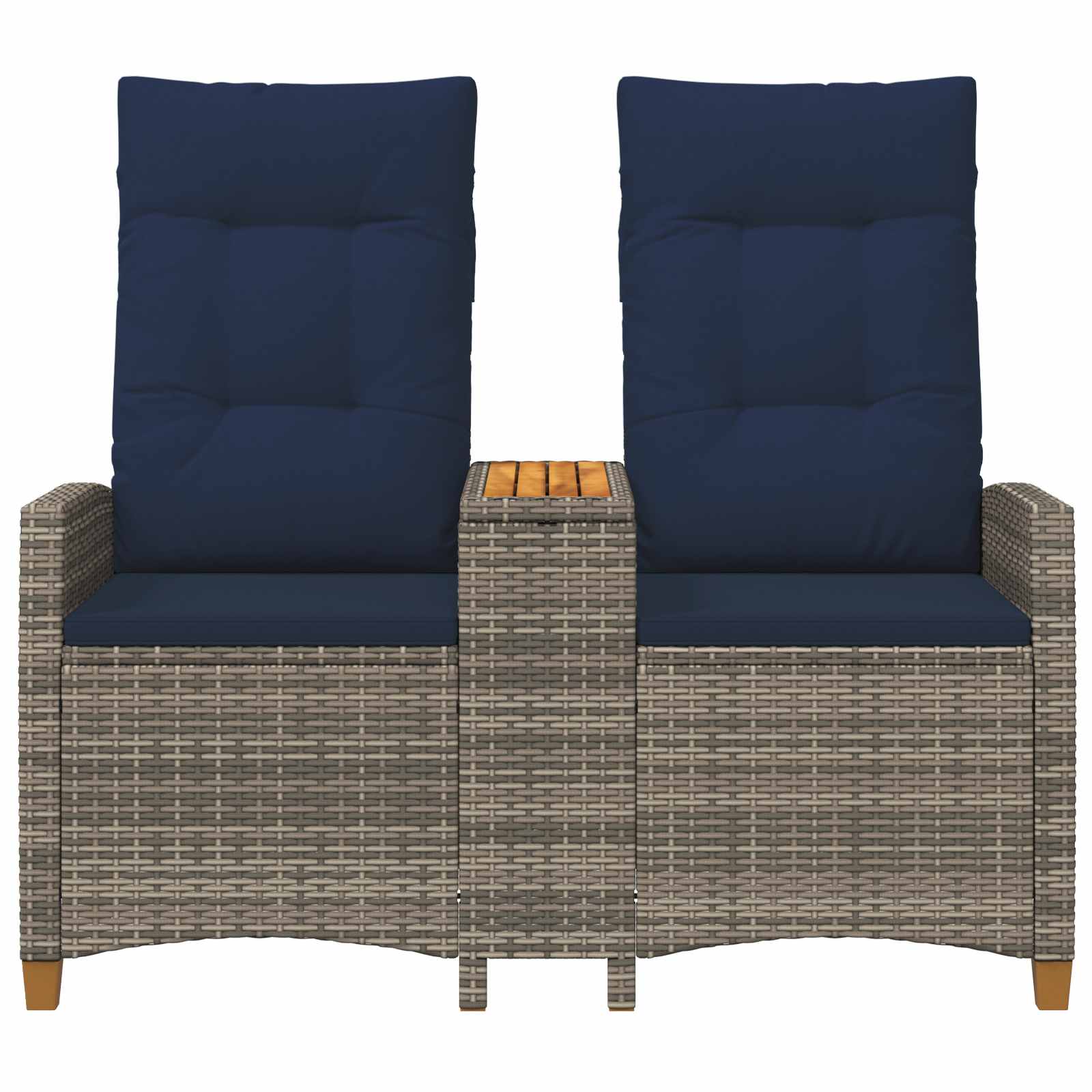 vidaXL Leżanka z stolikiem Szary i granatowy 126 x 65 x 112 cm