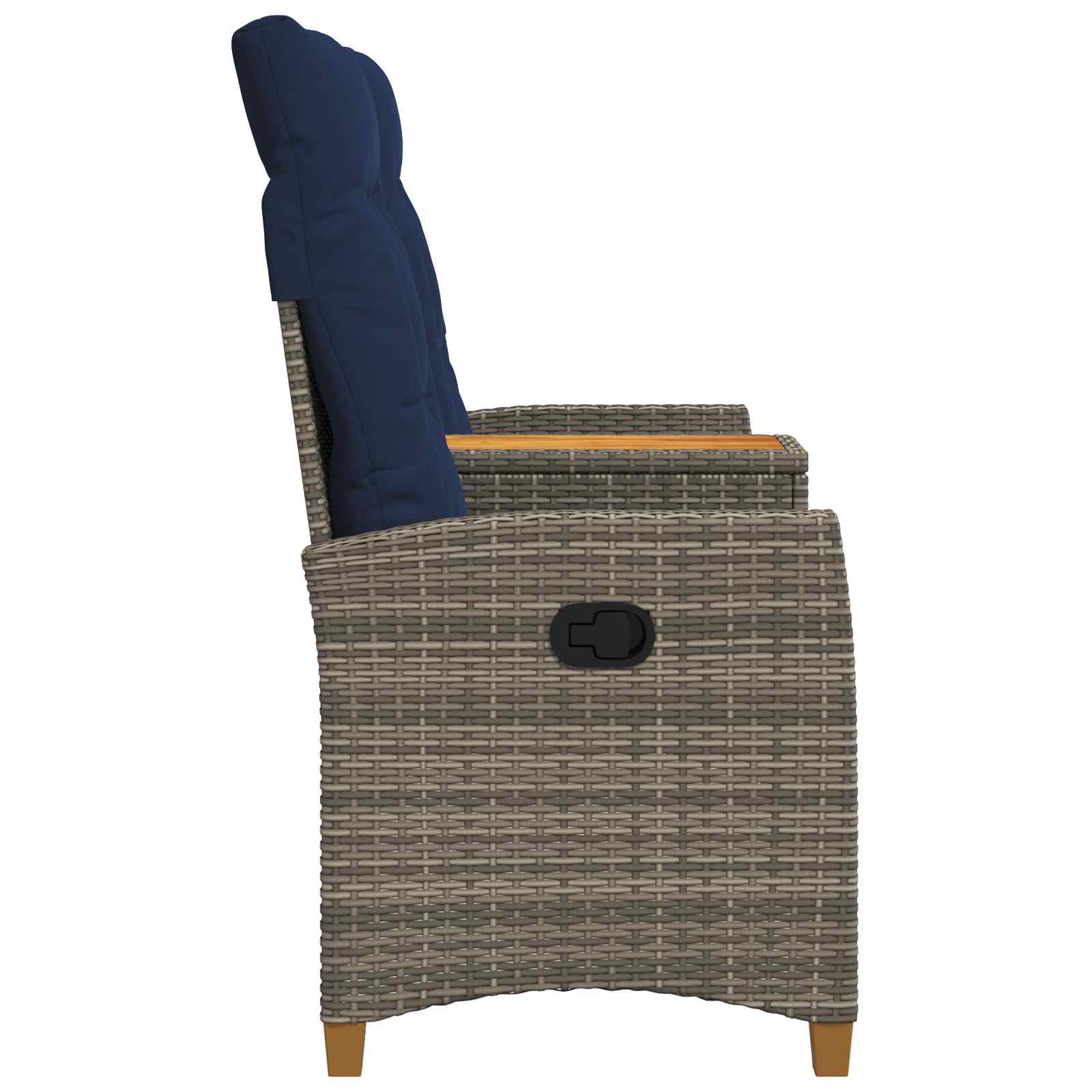 vidaXL Leżanka z stolikiem Szary i granatowy 126 x 65 x 112 cm