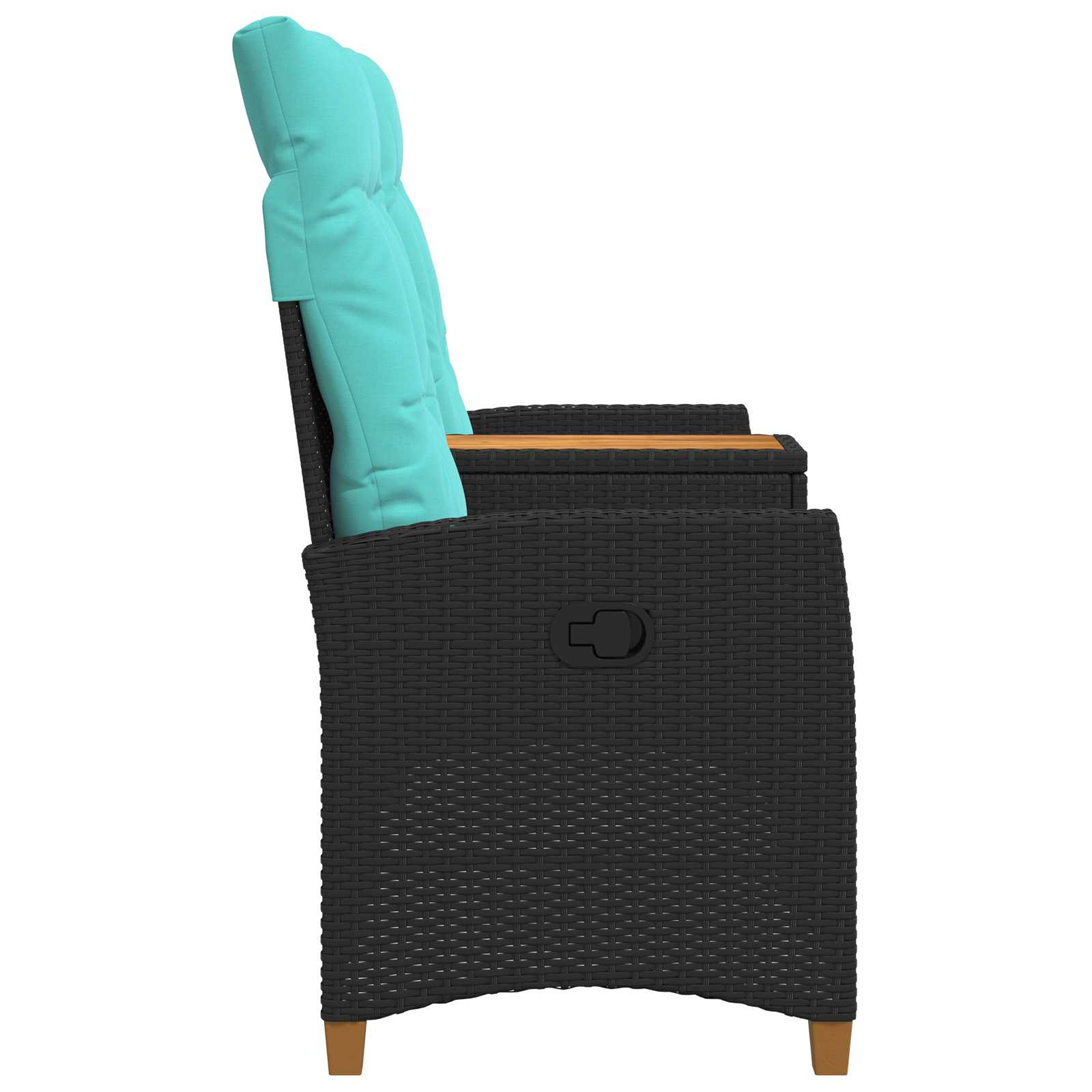 vidaXL Leżanka z stolikiem Czarny i Turkusowy 126 x 65 x 112 cm