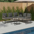 vidaXL Zestaw sof ogrodowych 2 pcs Szary Rattan polietylenowy i stal