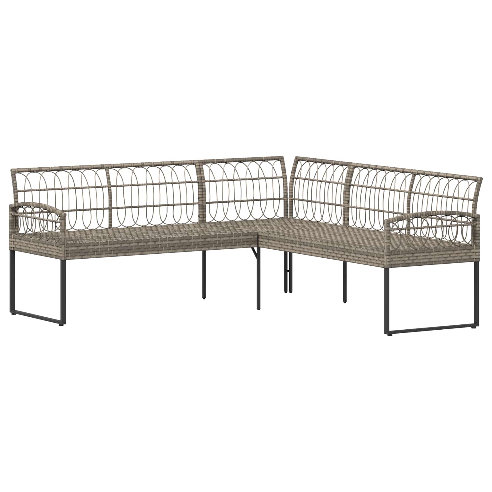 vidaXL Zestaw sof ogrodowych 2 pcs Szary Rattan polietylenowy i stal