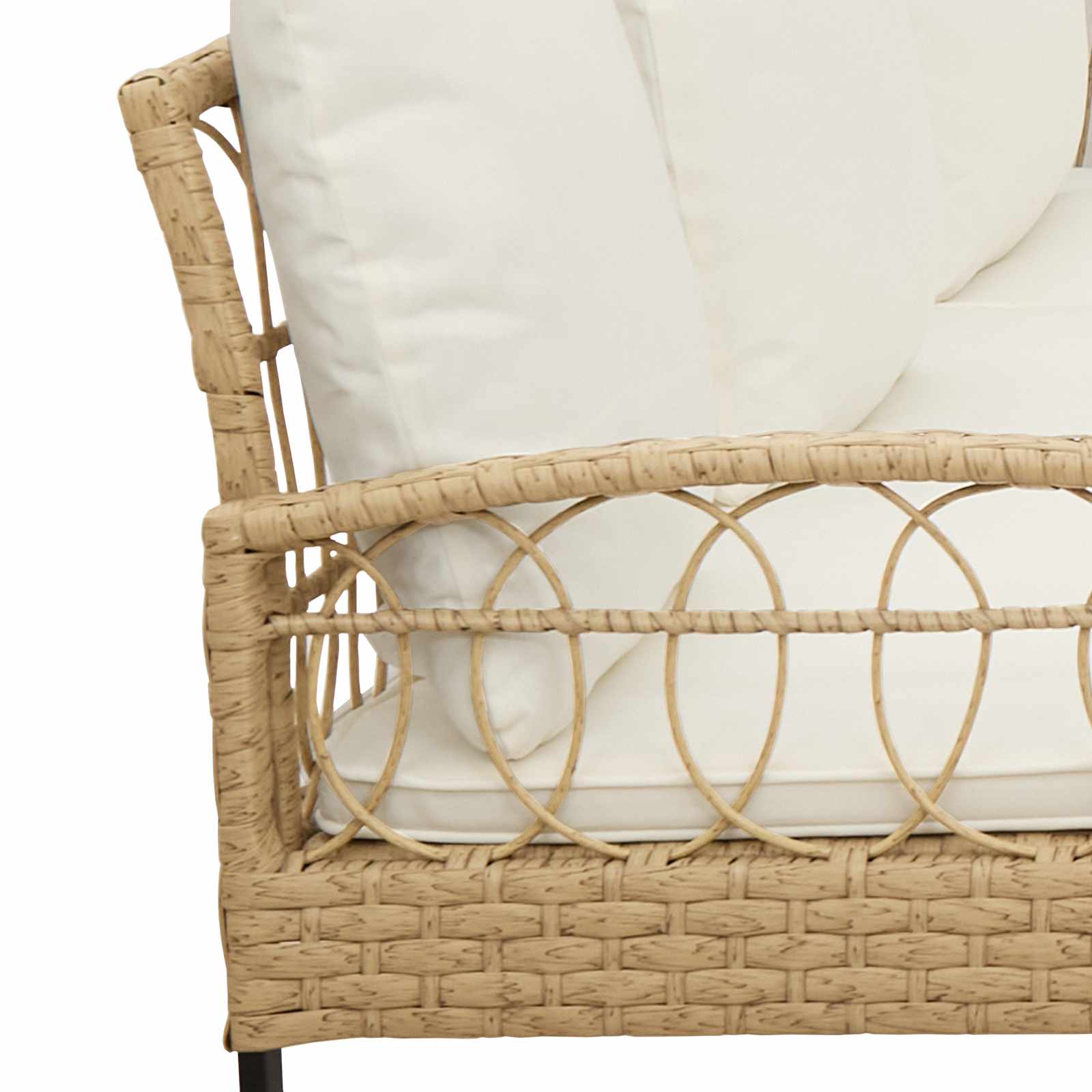 vidaXL Zestaw Sof na Ogród z poduszką 2 pcs Naturalny Poli Rattan Stal