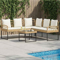 vidaXL Zestaw Sof na Ogród z poduszką 2 pcs Naturalny Poli Rattan Stal