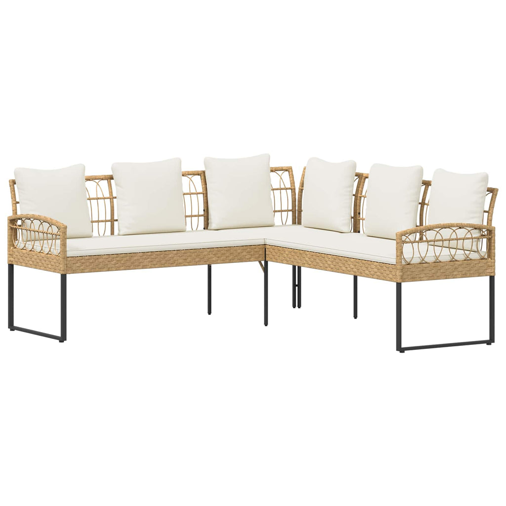 vidaXL Zestaw Sof na Ogród z poduszką 2 pcs Naturalny Poli Rattan Stal