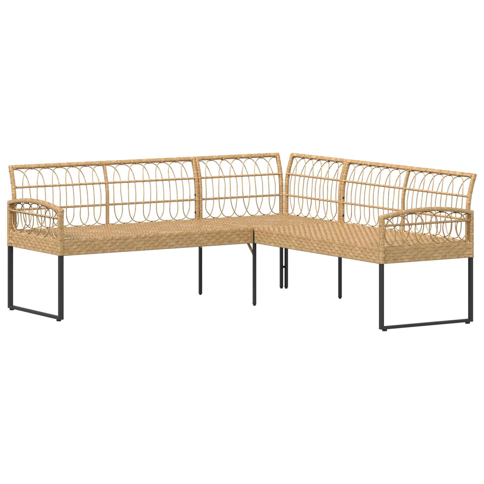 vidaXL Zestaw Sof na Ogród z poduszką 2 pcs Naturalny Poli Rattan Stal