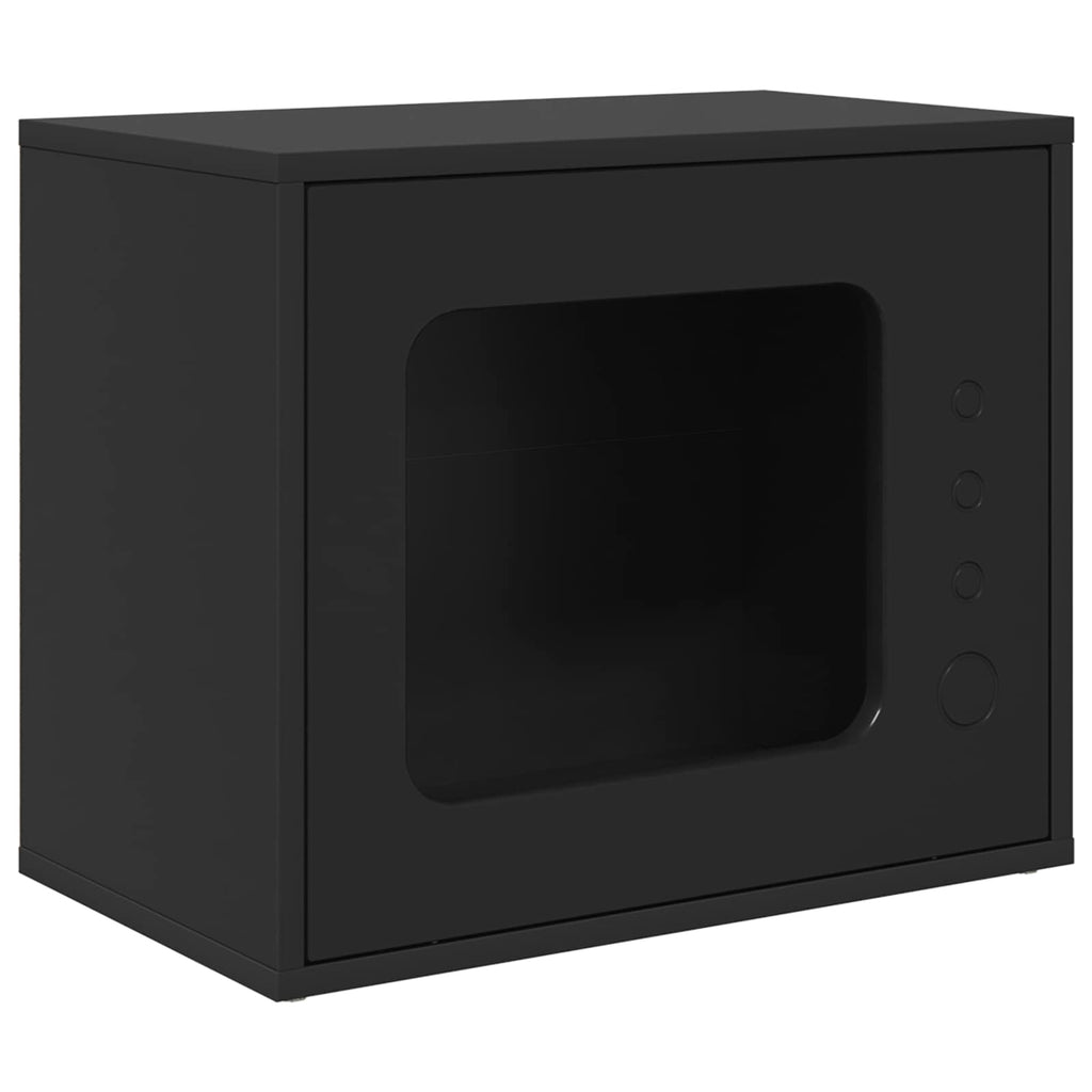 vidaXL Koty Dom Czarny 51 x 30 x 42,5 cm Materiał drewnopochodny