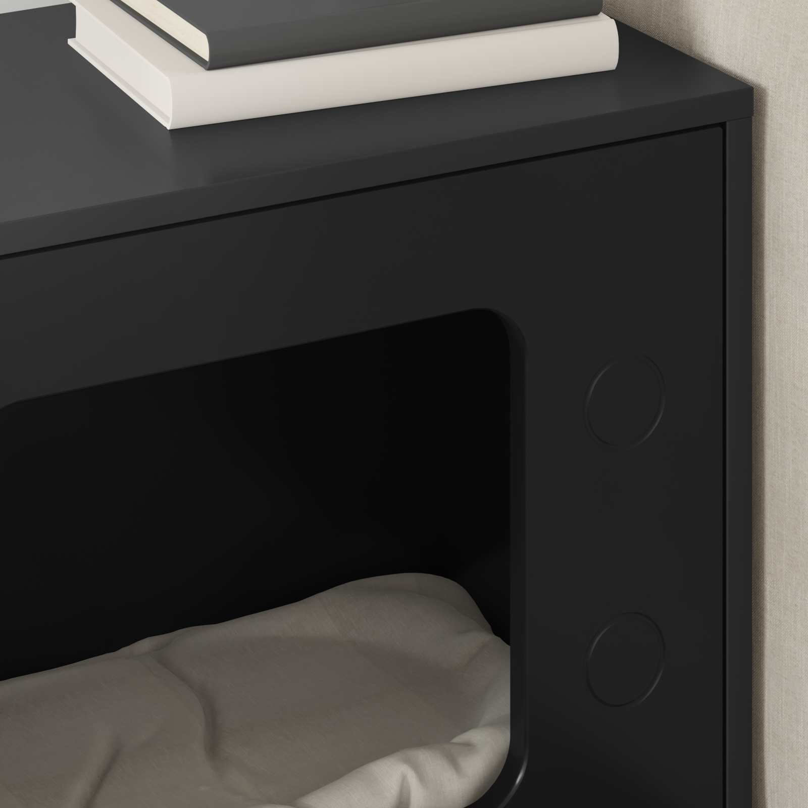 vidaXL Koty Dom Czarny 51 x 30 x 52 cm Materiał drewnopochodny