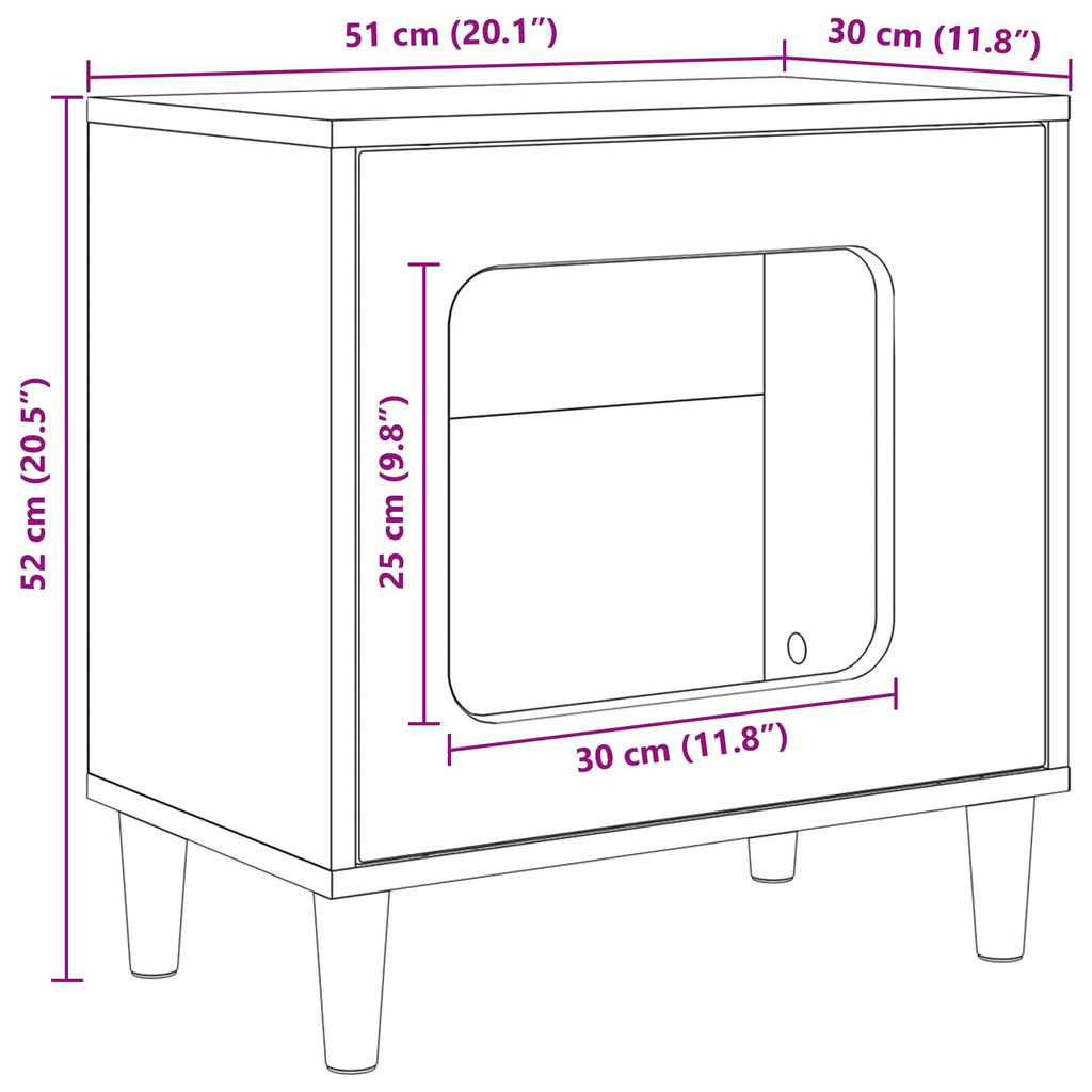 vidaXL Koty Dom Stare drewno 51 x 30 x 52 cm Materiał drewnopochodny