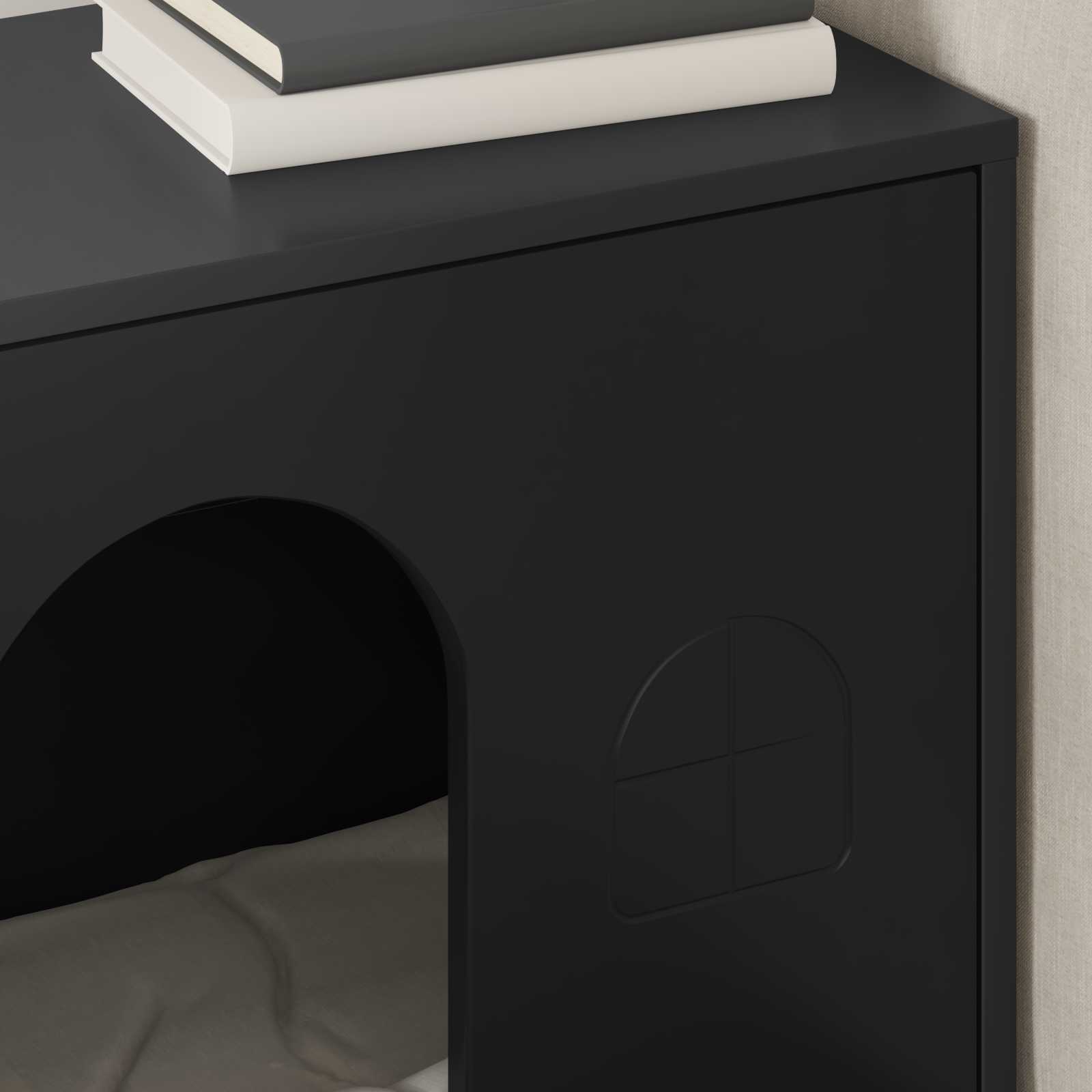 vidaXL Koty Dom Czarny 51 x 30 x 52 cm Materiał drewnopochodny