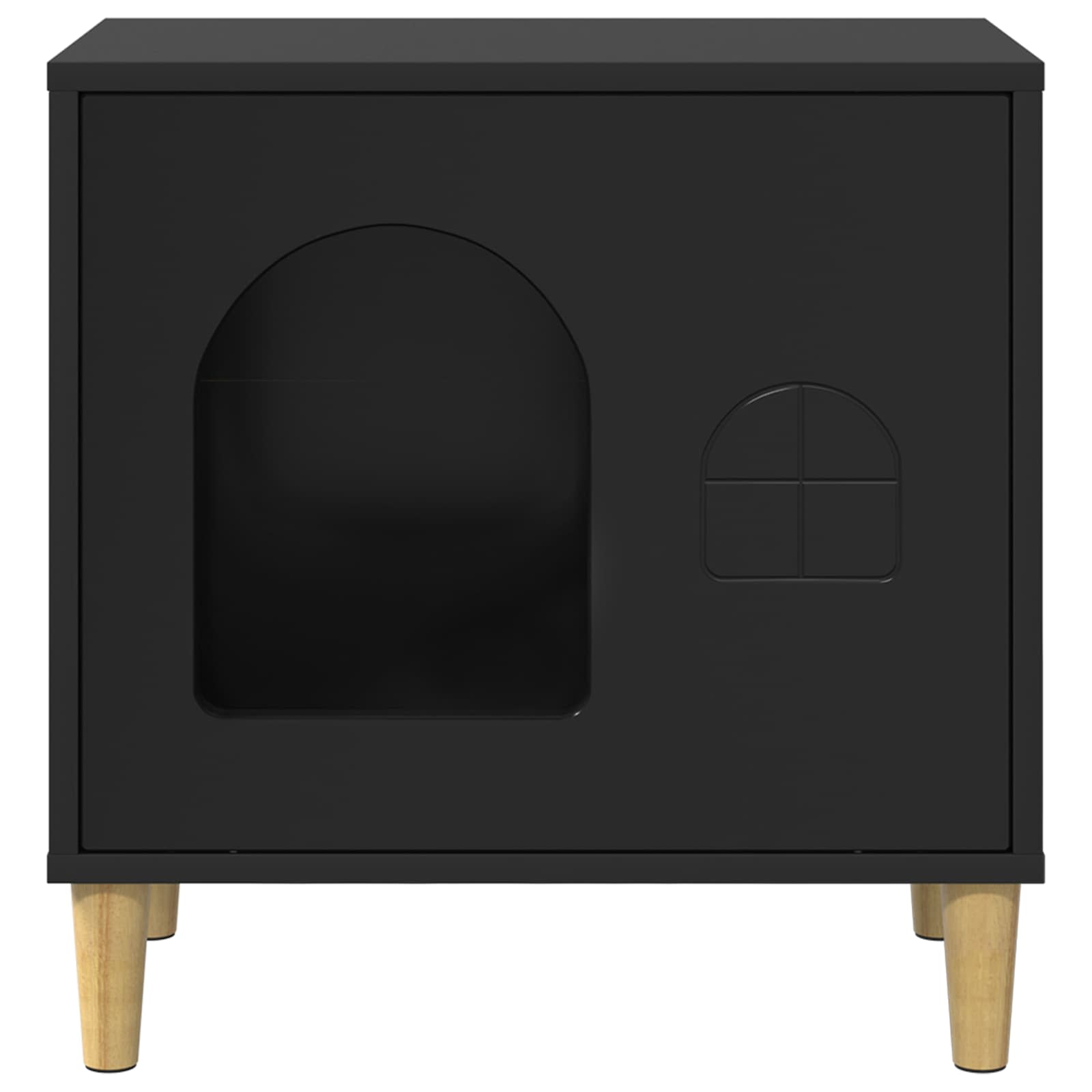 vidaXL Koty Dom Czarny 51 x 30 x 52 cm Materiał drewnopochodny