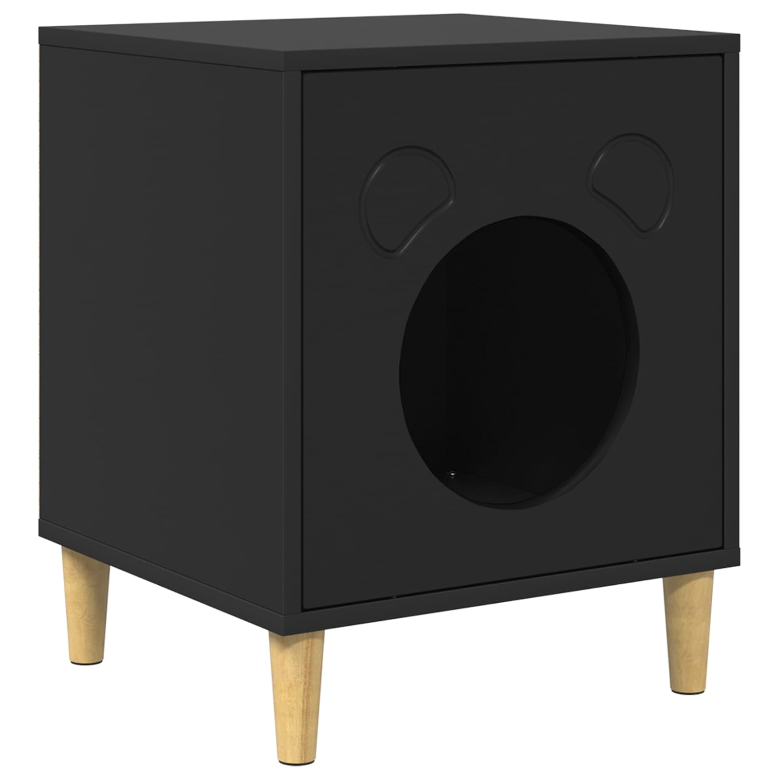 vidaXL Koty Dom Czarny 42,5 x 40 x 53 cm Materiał drewnopochodny
