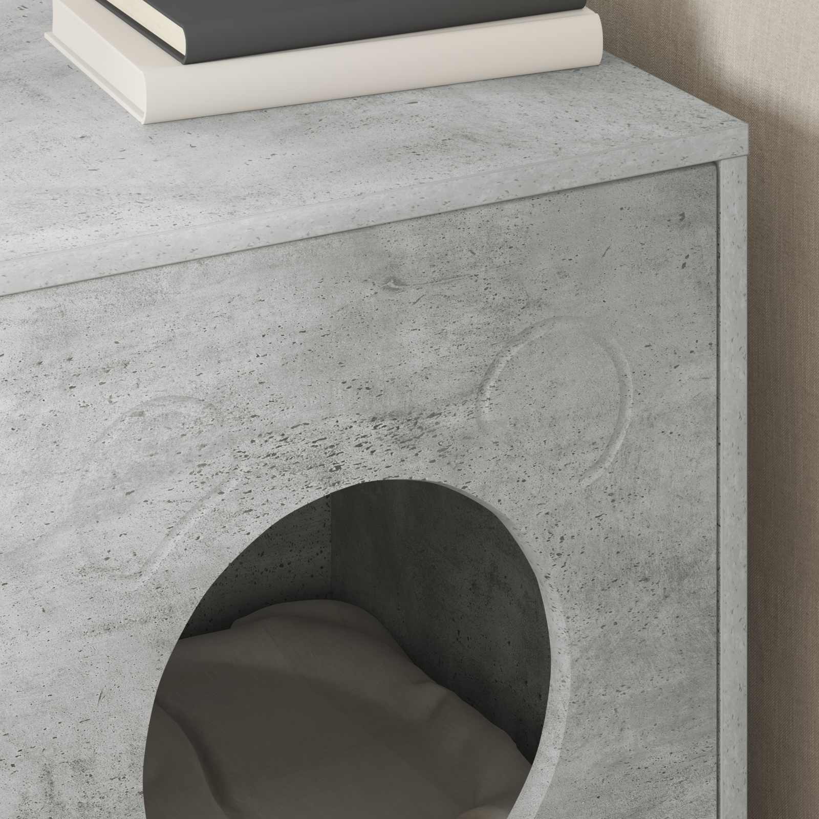 vidaXL Koty Dom Betonowy 42,5 x 40 x 53 cm Materiał drewnopochodny