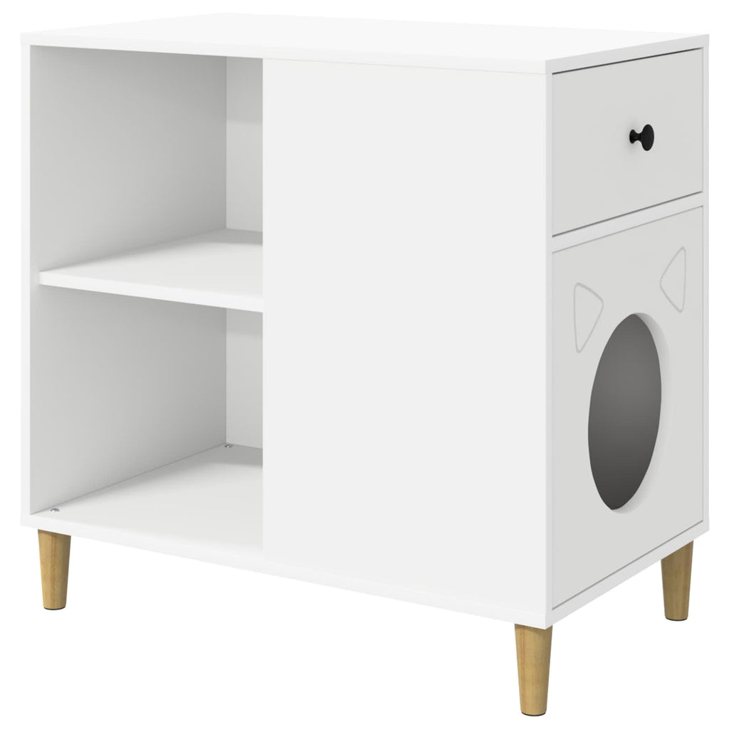 vidaXL Koty Dom Biały 72 x 42.5 x 70 cm Materiał drewnopochodny