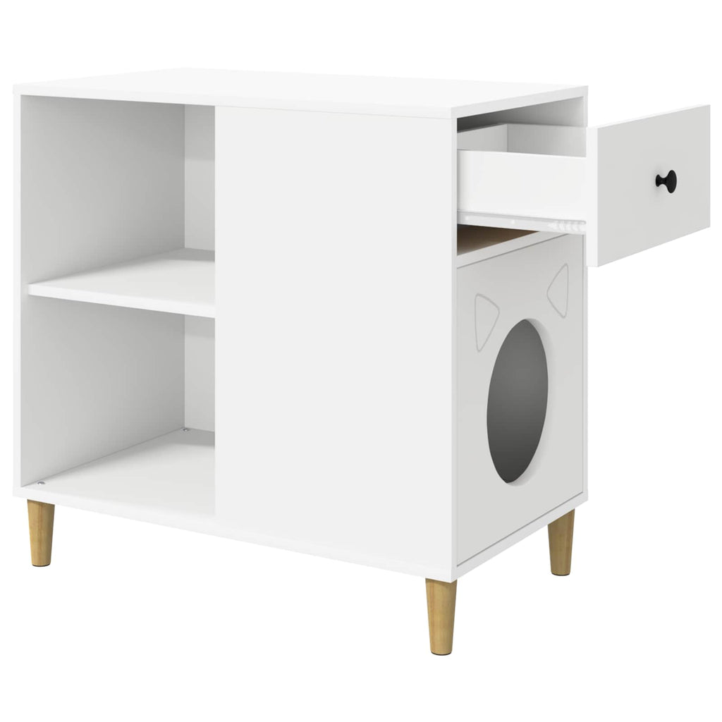 vidaXL Koty Dom Biały 72 x 42.5 x 70 cm Materiał drewnopochodny