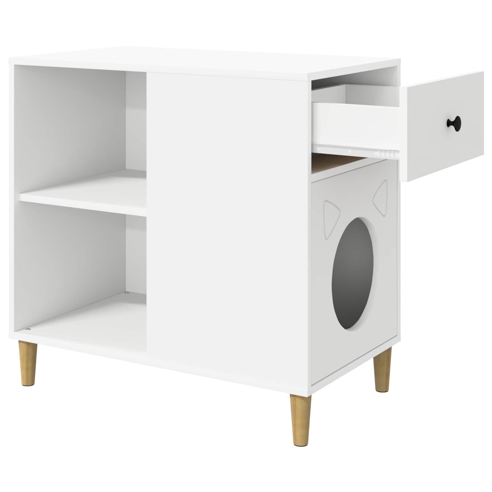 vidaXL Koty Dom Biały 72 x 42.5 x 70 cm Materiał drewnopochodny