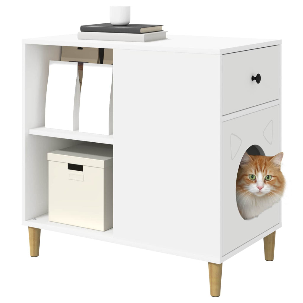 vidaXL Koty Dom Biały 72 x 42.5 x 70 cm Materiał drewnopochodny