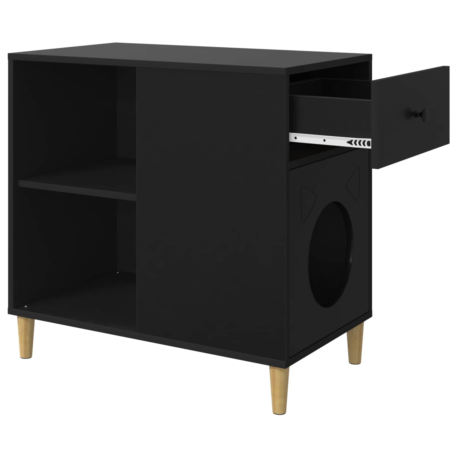 vidaXL Koty Dom Czarny 72 x 42.5 x 70 cm Materiał drewnopochodny