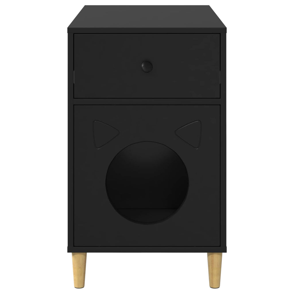 vidaXL Koty Dom Czarny 72 x 42.5 x 70 cm Materiał drewnopochodny