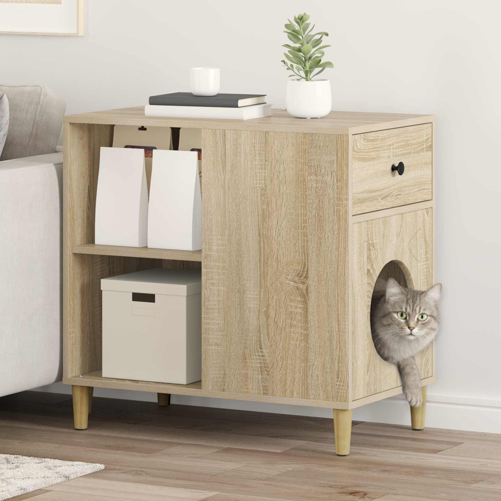 vidaXL Koty Dom Sonoma 72 x 42.5 x 70 cm Materiał drewnopochodny
