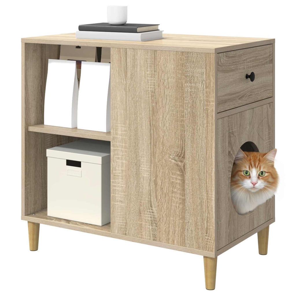 vidaXL Koty Dom Sonoma 72 x 42.5 x 70 cm Materiał drewnopochodny