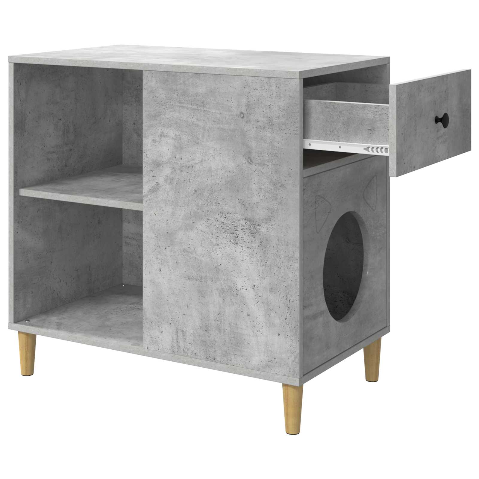 vidaXL Koty Dom Betonowy 72 x 42.5 x 70 cm Materiał drewnopochodny