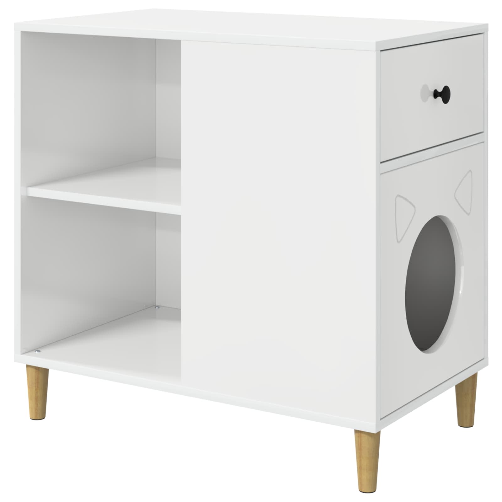 vidaXL Koty Dom Błyszcząca biel 72 x 42.5 x 70 cm