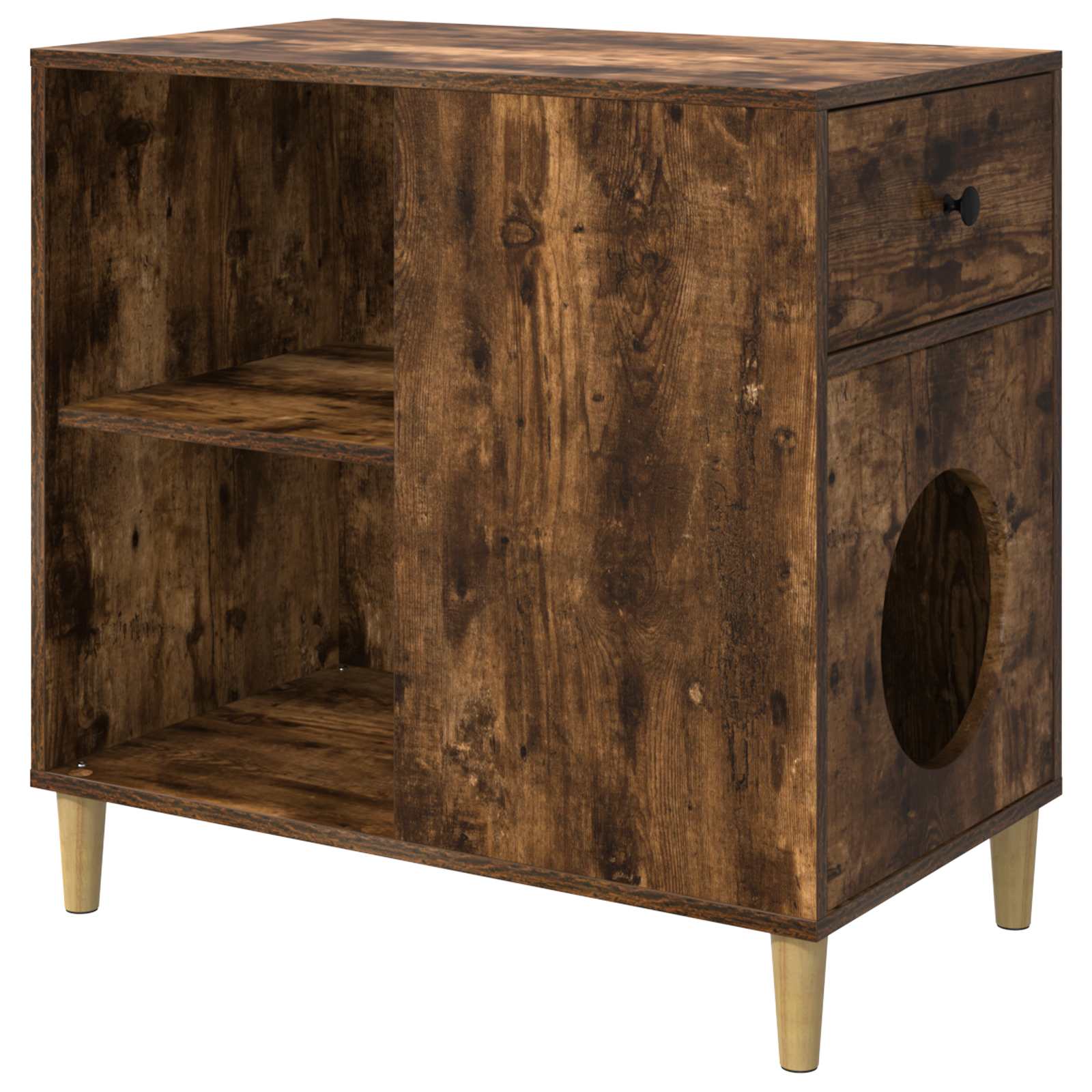 vidaXL Koty Dom Dąb wędzony 72 x 42.5 x 70 cm Materiał drewnopochodny