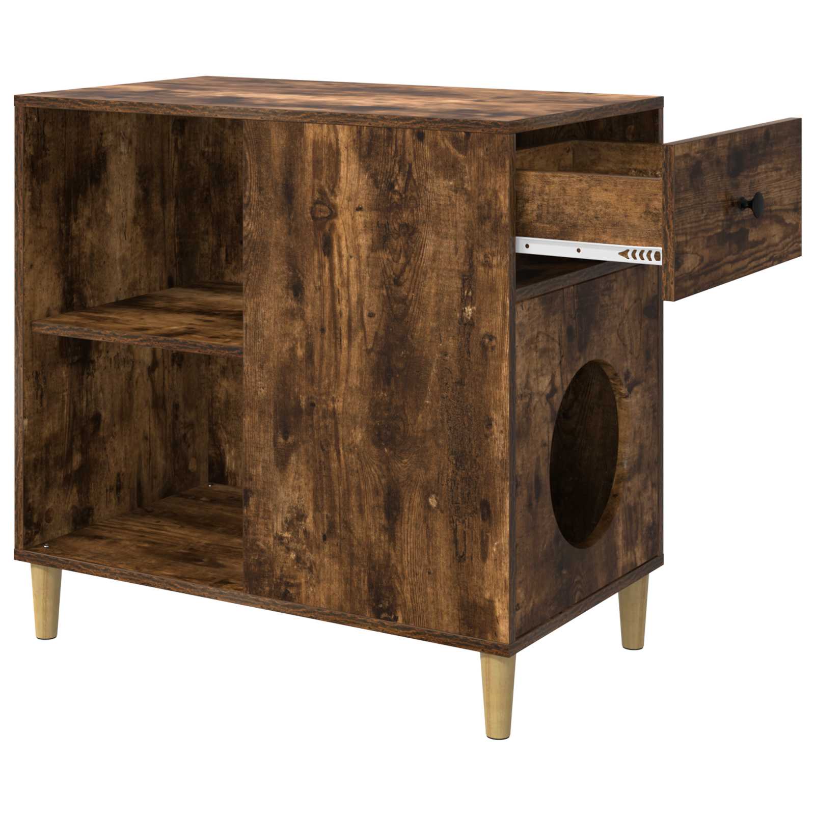 vidaXL Koty Dom Dąb wędzony 72 x 42.5 x 70 cm Materiał drewnopochodny
