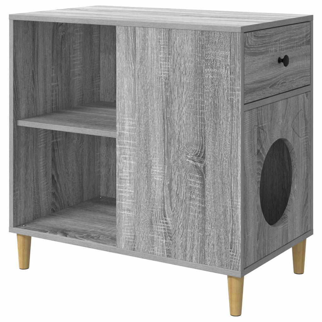 vidaXL Koty Dom Szary Sonoma 72 x 42.5 x 70 cm Materiał drewnopochodny