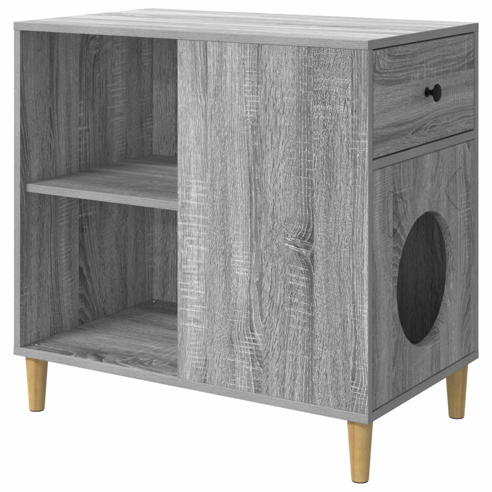 vidaXL Koty Dom Szary Sonoma 72 x 42.5 x 70 cm Materiał drewnopochodny
