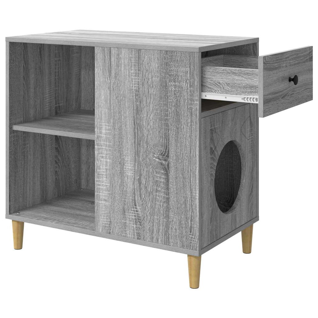 vidaXL Koty Dom Szary Sonoma 72 x 42.5 x 70 cm Materiał drewnopochodny