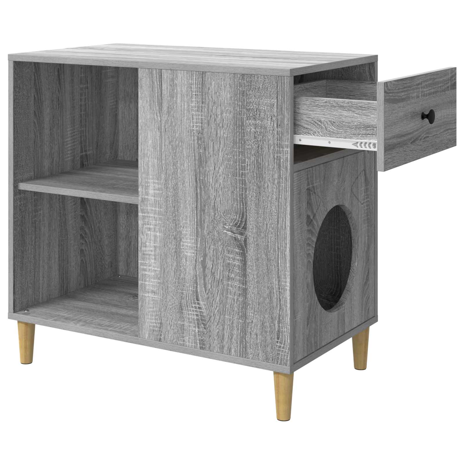 vidaXL Koty Dom Szary Sonoma 72 x 42.5 x 70 cm Materiał drewnopochodny