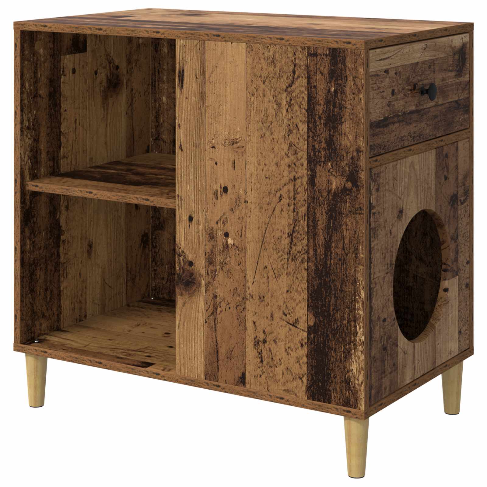 vidaXL Koty Dom Stare drewno 72 x 42.5 x 70 cm Materiał drewnopochodny