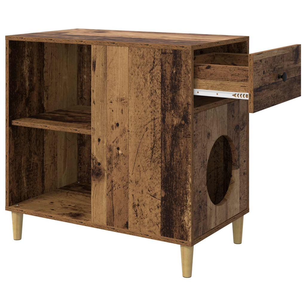 vidaXL Koty Dom Stare drewno 72 x 42.5 x 70 cm Materiał drewnopochodny