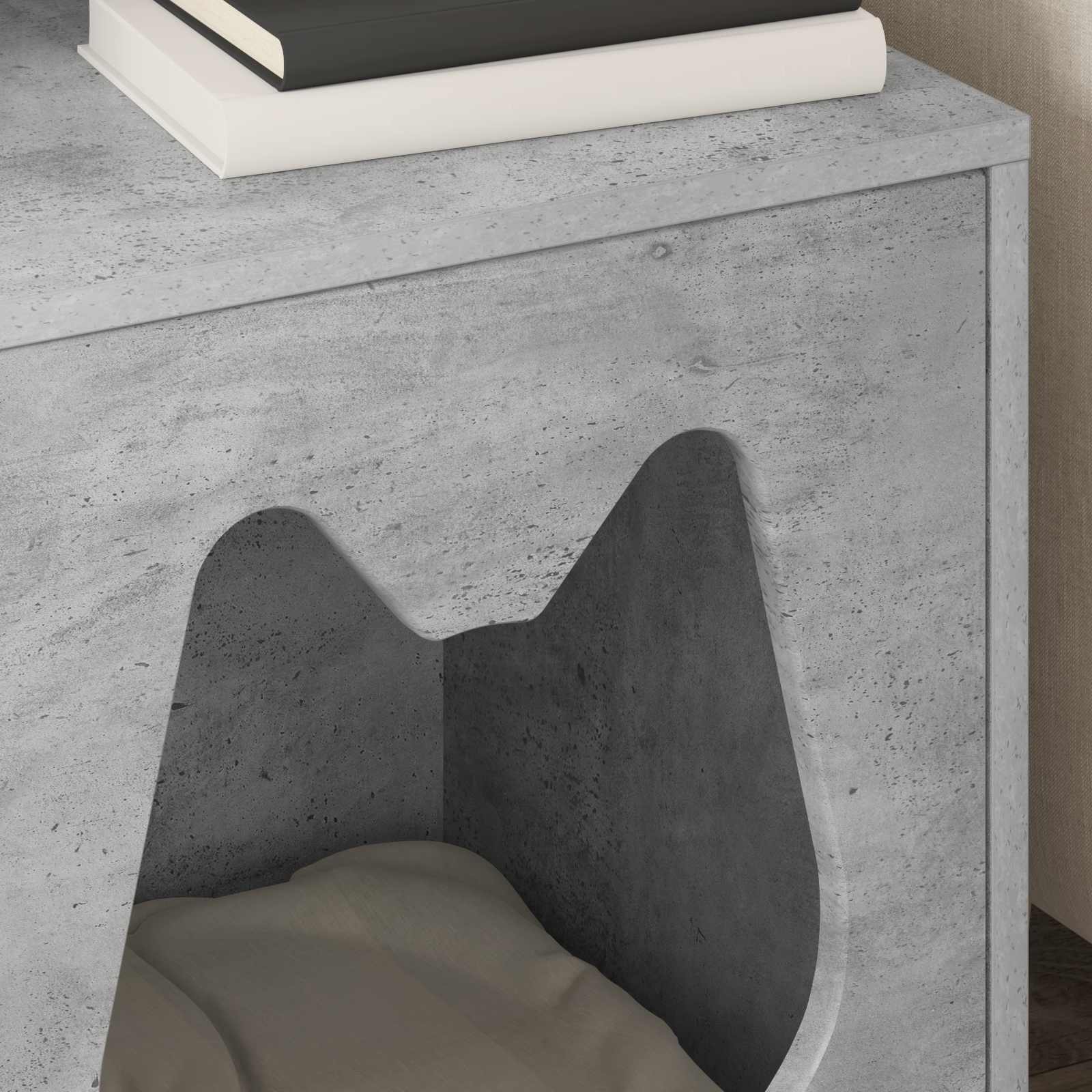 vidaXL Koty Dom Betonowy 42,5 x 40 x 53,5 cm Materiał drewnopochodny