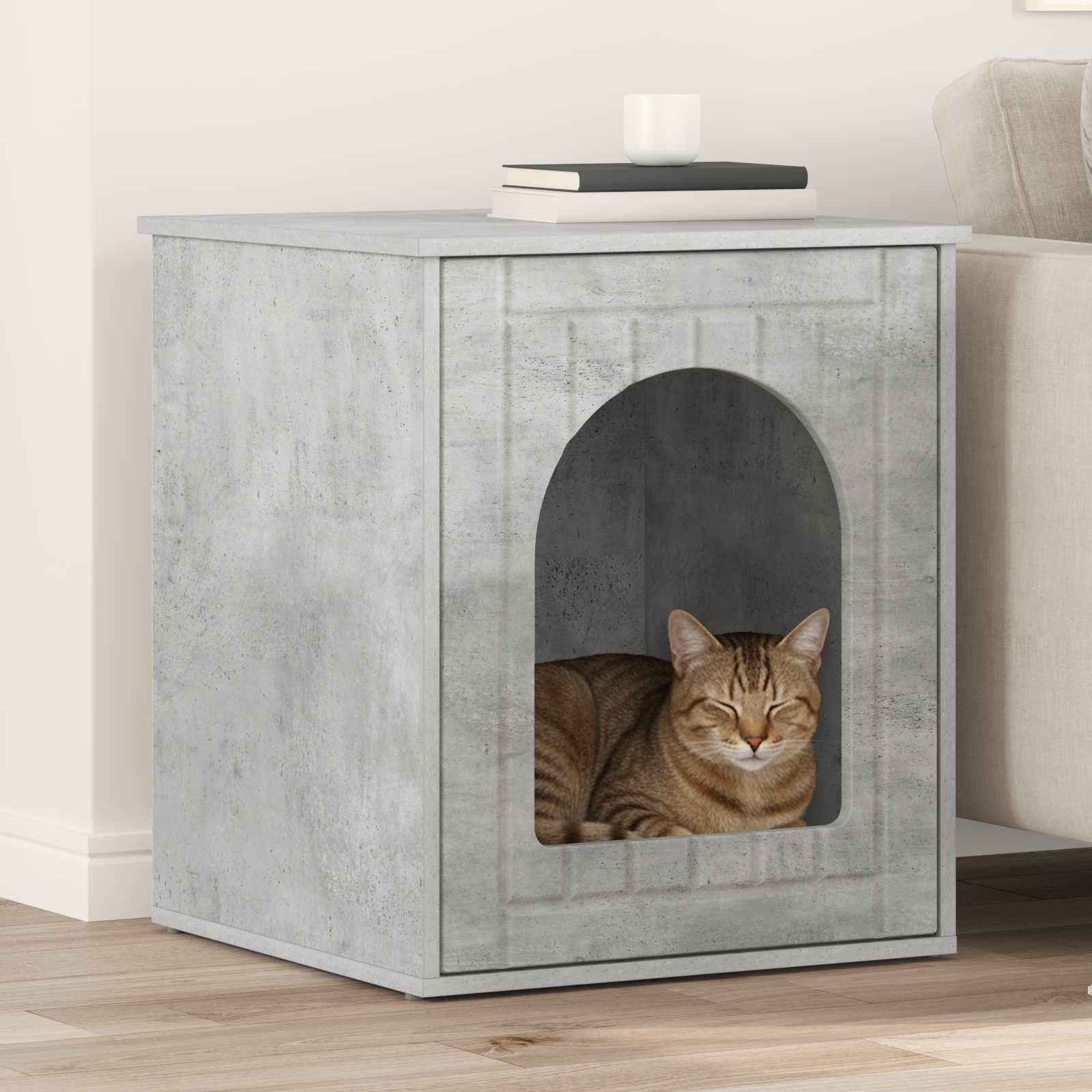 vidaXL Koty Dom Betonowy 53 x 52 x 62 cm Materiał drewnopochodny