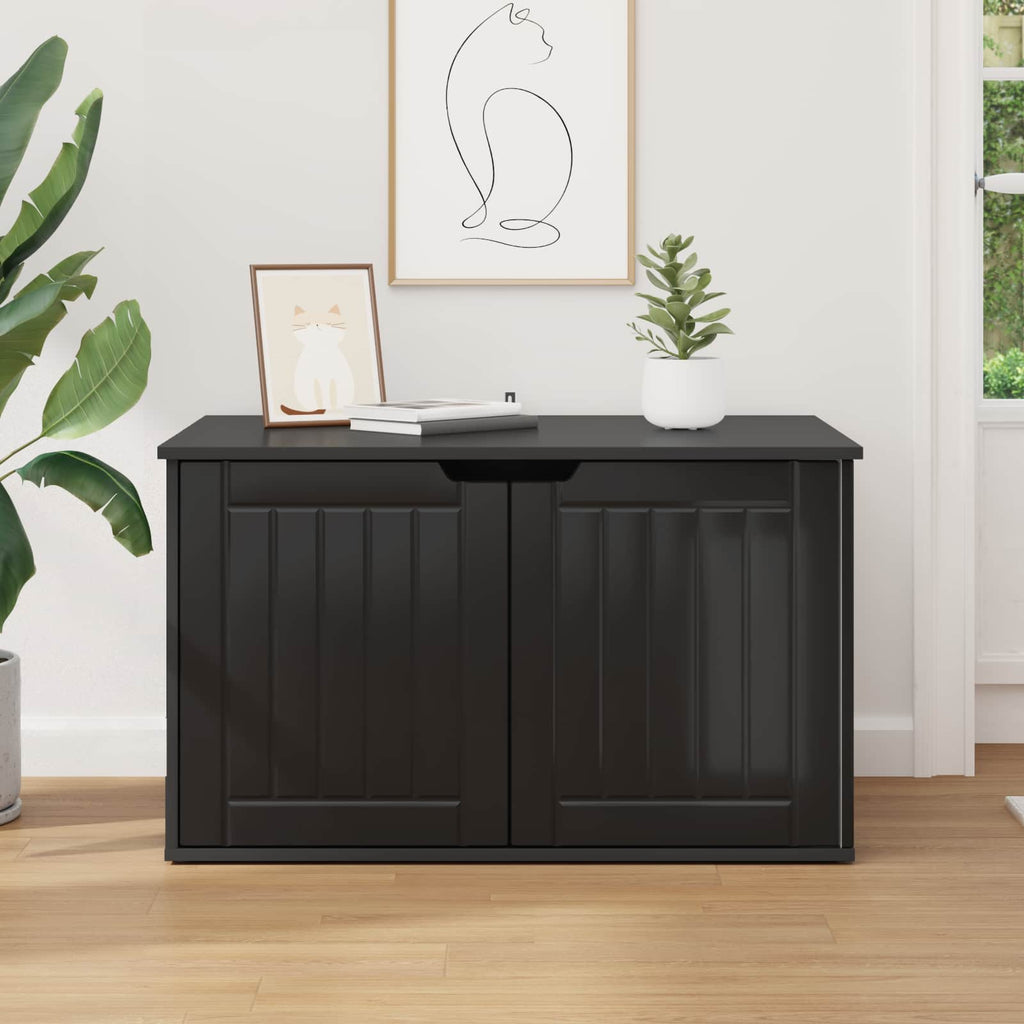 vidaXL Koty Dom Czarny 85 x 55 x 50,5 cm Drewno inżynieryjne
