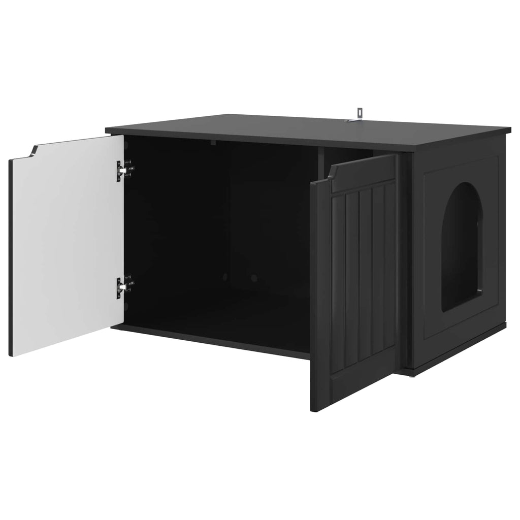 vidaXL Koty Dom Czarny 85 x 55 x 50,5 cm Drewno inżynieryjne
