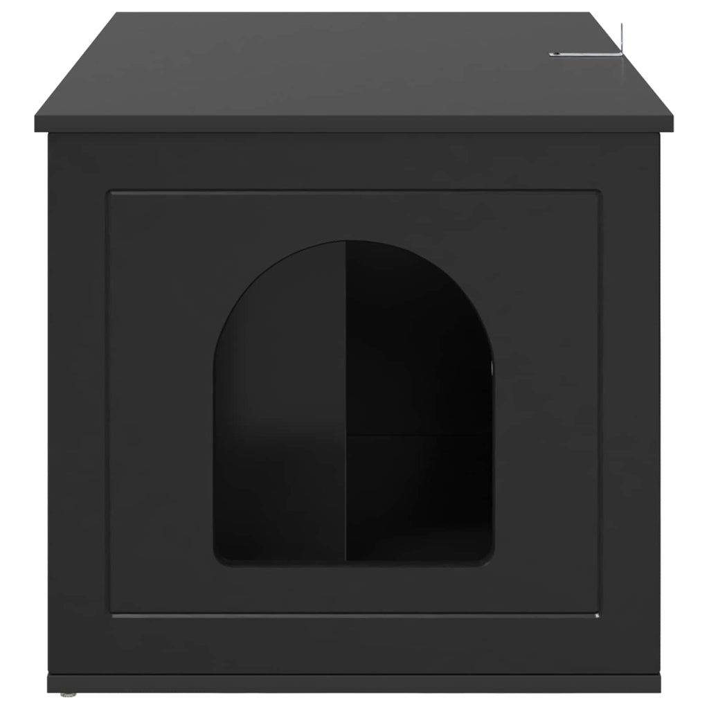 vidaXL Koty Dom Czarny 85 x 55 x 50,5 cm Drewno inżynieryjne