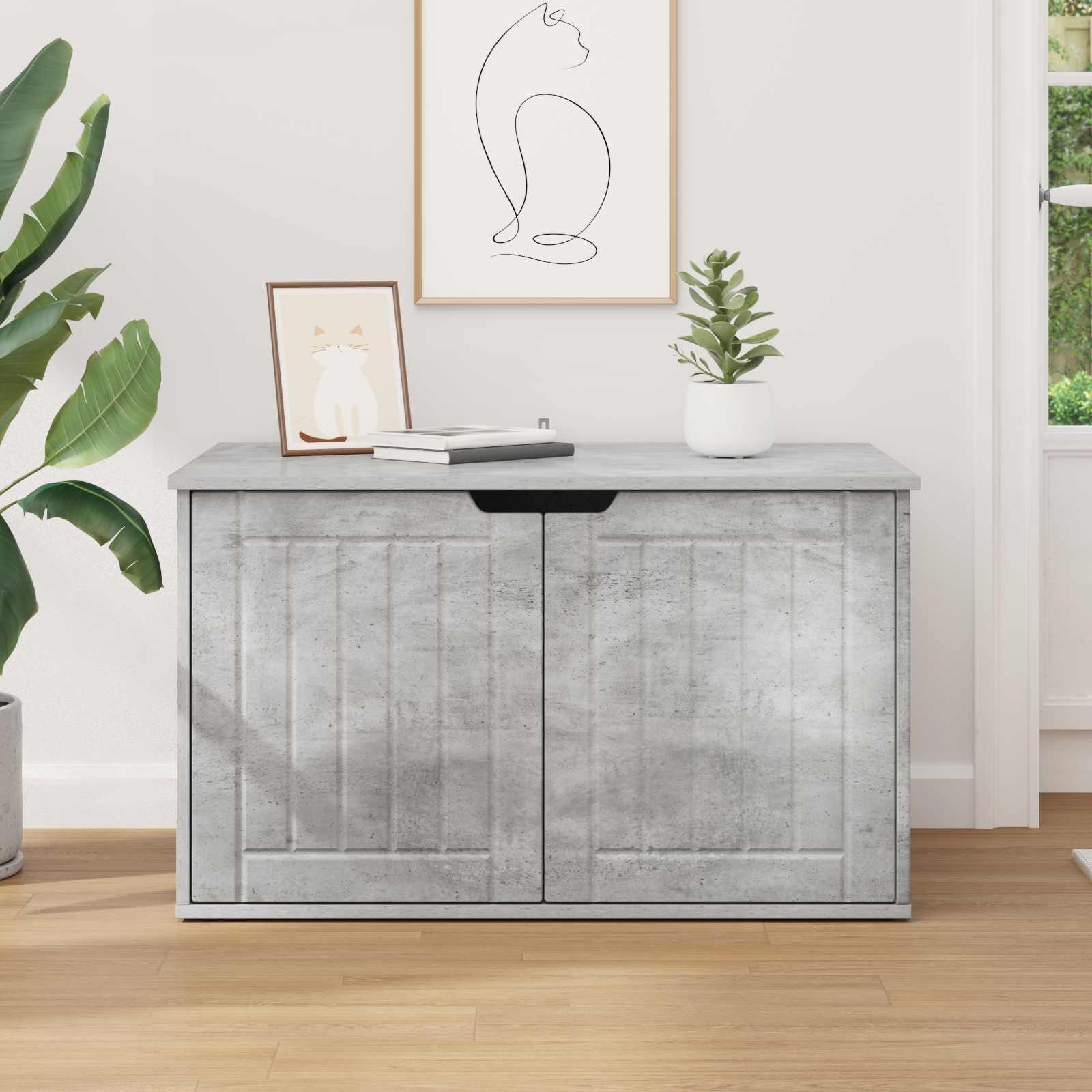 vidaXL Koty Dom Betonowy 85 x 55 x 50,5 cm Materiał drewnopochodny