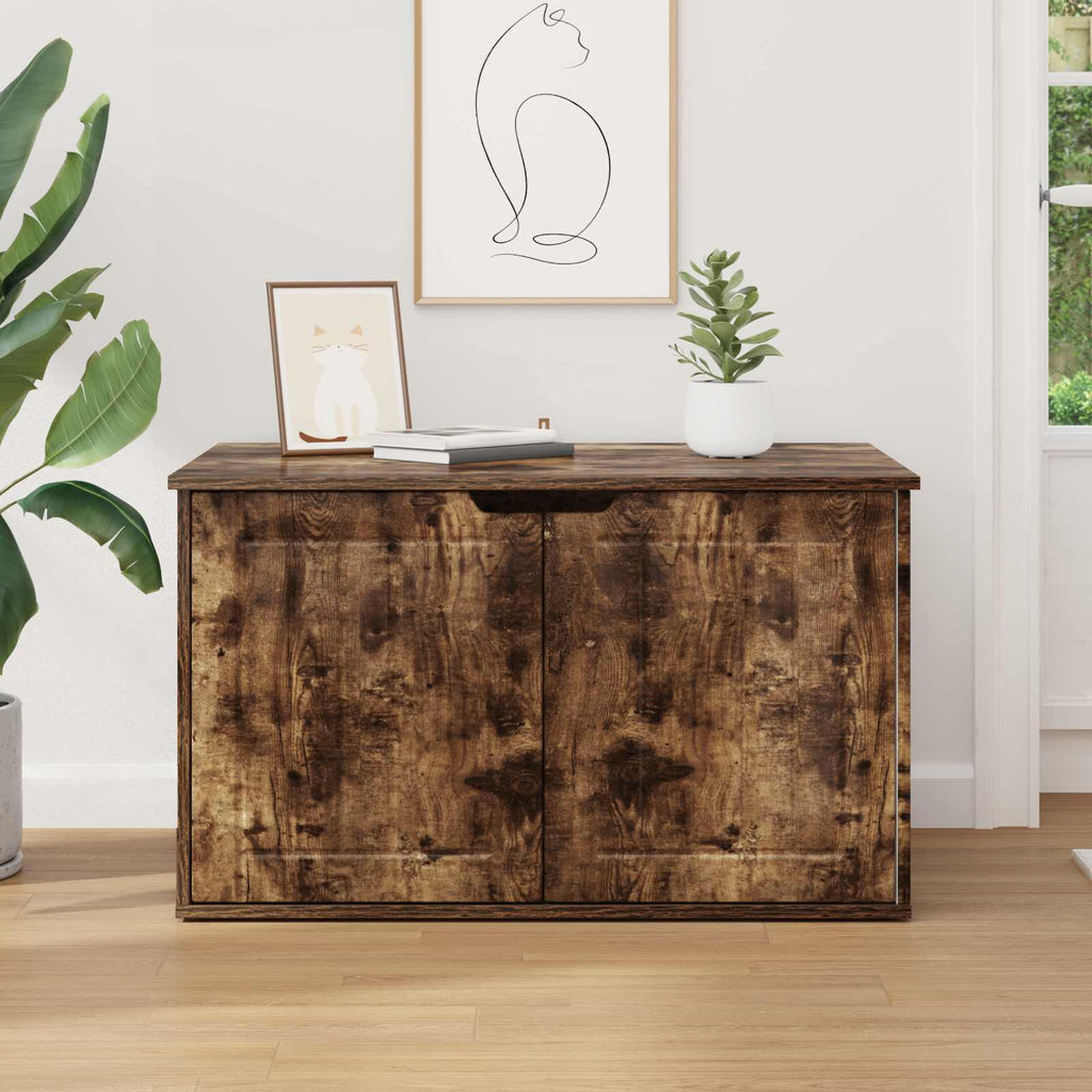 vidaXL Koty Dom Dąb wędzony 85 x 55 x 50,5 cm Materiał drewnopochodny